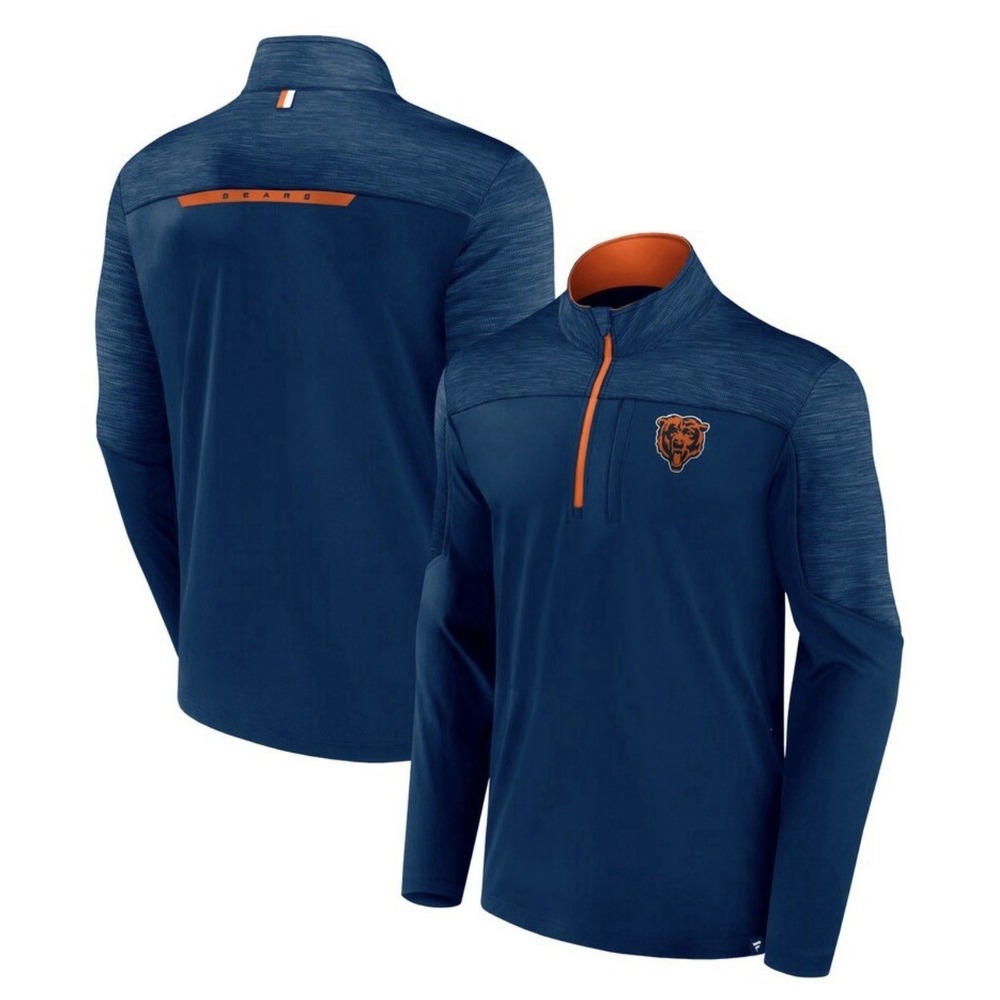 Chicago Bears Fanatics Men's Large Long Sleeve Poly Quarter Zip Sweater NFL NWOT